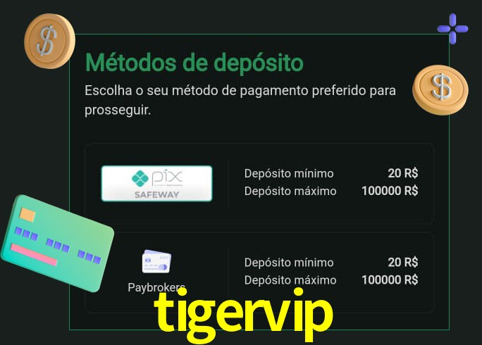 O cassino tigervip oferece uma grande variedade de métodos de pagamento